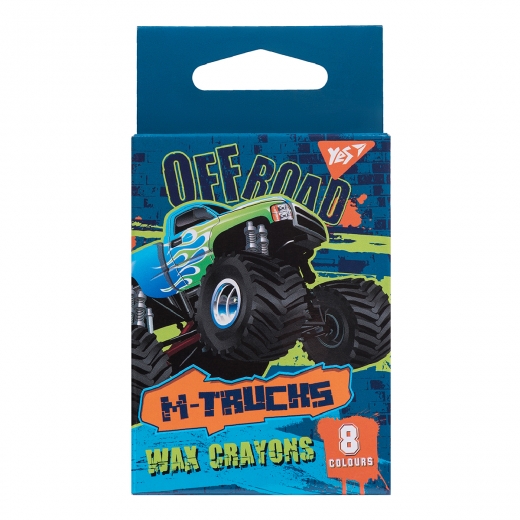 Набір воскових олівців YES 8 шт. "M-Trucks", 7*90мм, YES