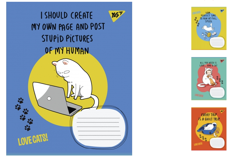 Зошит 12арк клітинка 1Вересня 765756 Love cats