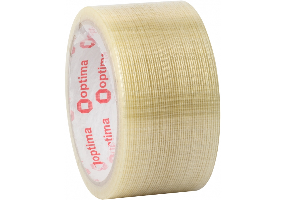Стрічка клейка армована скловолокном 48мм х 10м Optima O45357