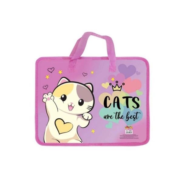 Тека пластикова з текстильними ручками KIDIS, Cats are the best 14082