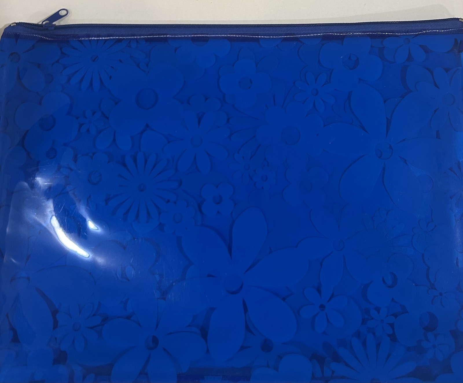 Папка на блискавці А4 Неон квіти 305 прозора 24*32