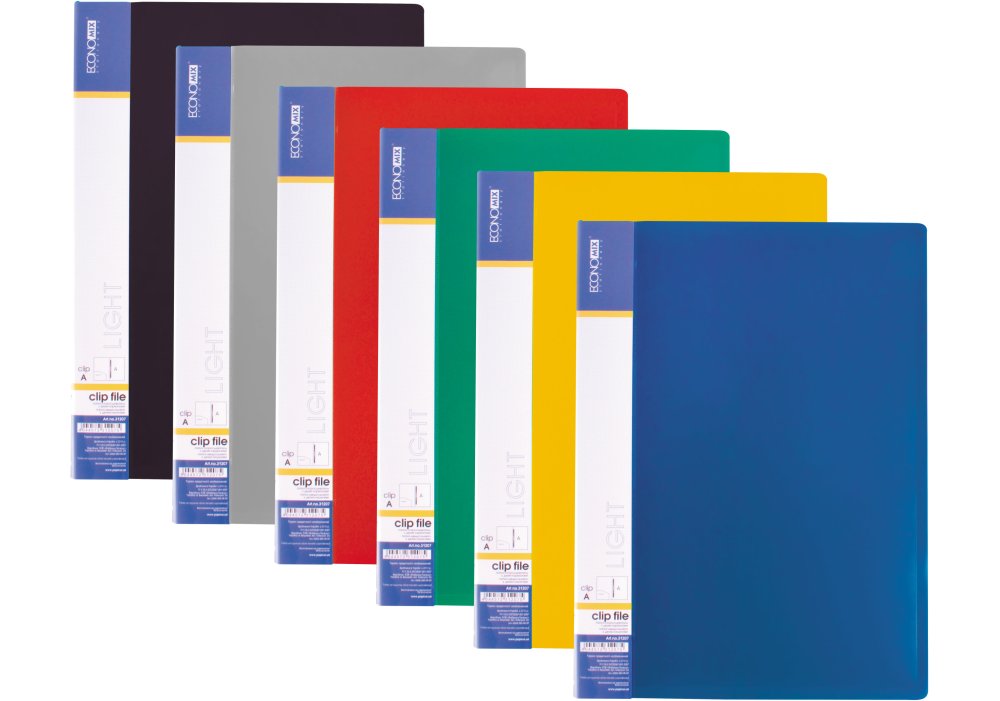Папка-швидкозшивач А4 пластикова CLIP А Light , асорті