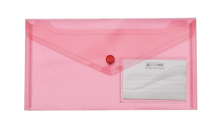 Папка-конверт на кнопці, DL (240x130мм) TRAVEL, червона BM.3938-05