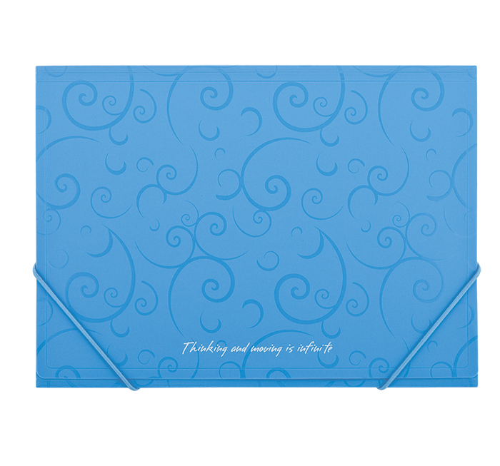 Папка на гумках BAROCCO, А4, на гумках, матовий непрозор.пластик, блакитна