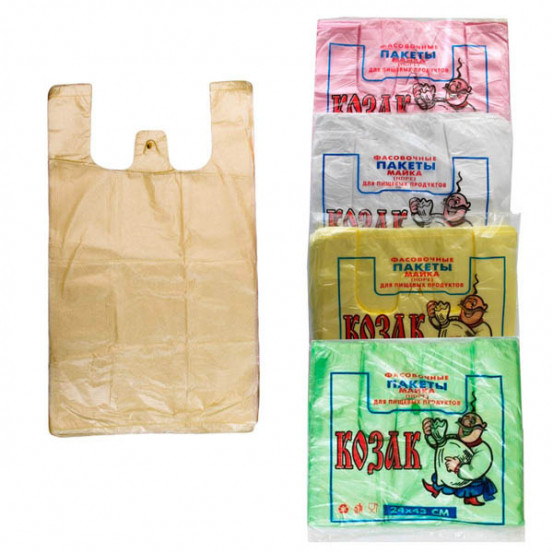 Пакет майка 22х43 (100шт) 8 мкм Козак кольорова №2