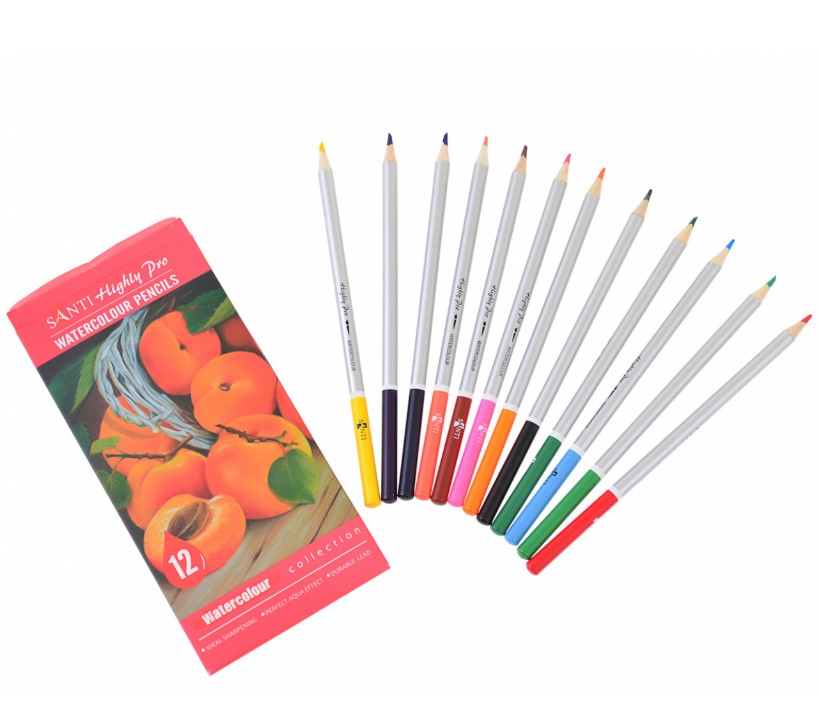 Набір акварельних олівців "Santi Highly Pro", 12 шт