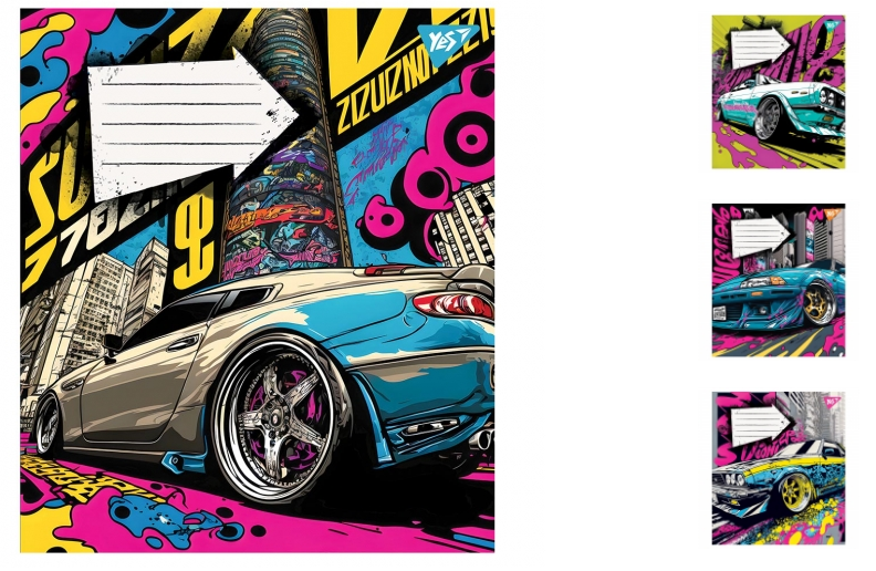 Зошит А5/24 кл. Yes Colour car, зошит учнів. 766632