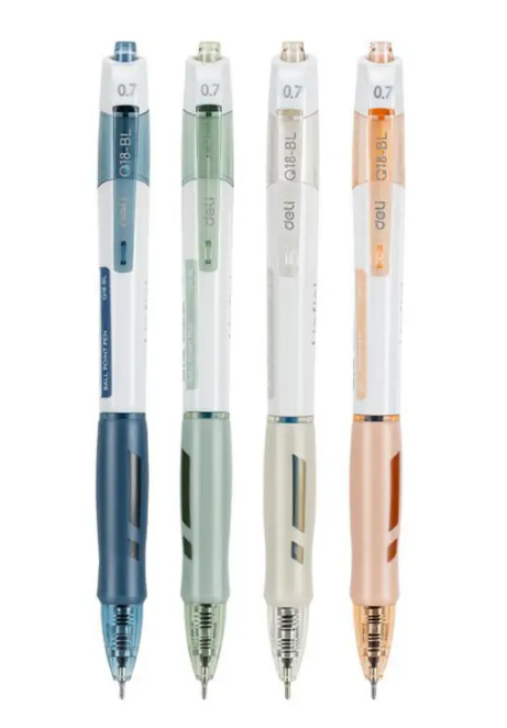 Ручка кулькова Deli Arris авт. з гум.грип,корпус тонований 0,7 мм, синій EQ18-BL