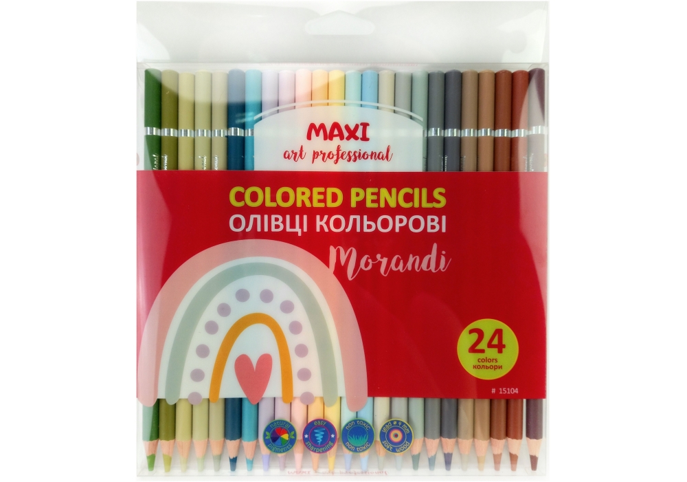 Олівці кольорові Morandi, 24 шт., круглі MX15104