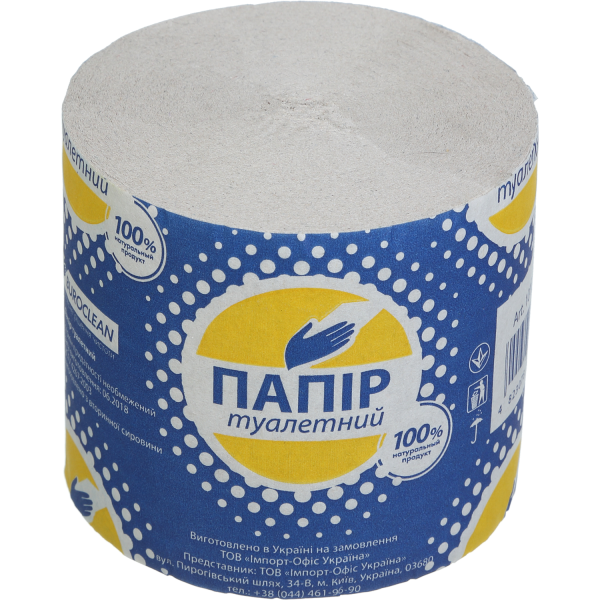 Папір туалетний макулатурний без гільзи, сірий 10100001