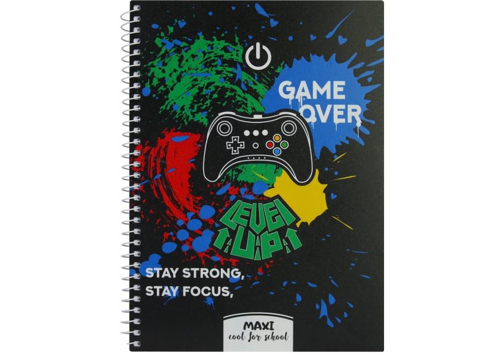 Блокнот А5, пластикова обкладинка, спіраль, 60 арк., клітинка MX21213-03