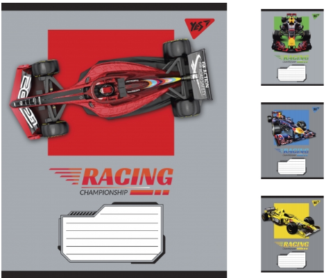 Зошит 24арк клітинка YES 765890 Racing championship