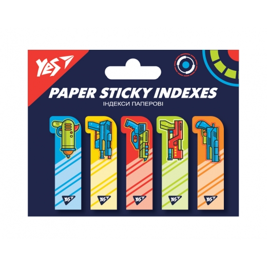 Закладки паперові YES "Blaster" 50x15мм, 100шт (5x20) 170308