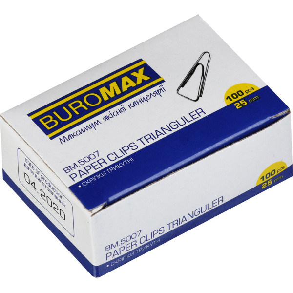 Скрiпки нікельовані 25мм  100шт трикутні BM.5007