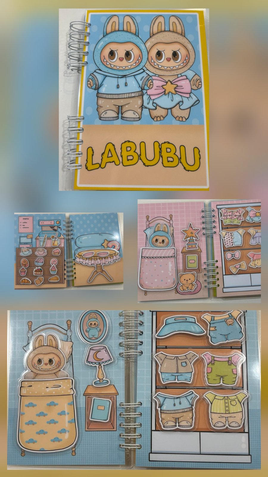 Книга LABUBU на липучках А5, 6 аркушів,арт. 101008