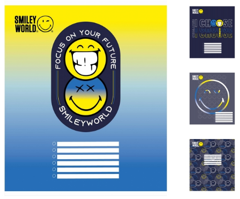 Зошит 12арк в косу лінію YES Smiley world  766313