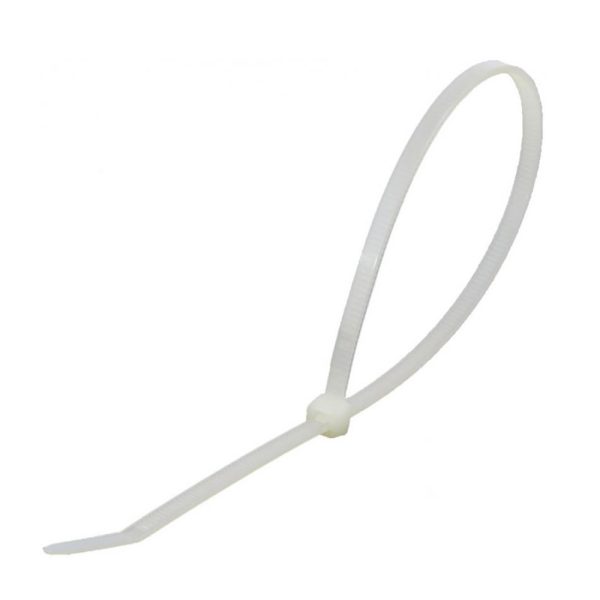 Стяжки для кабелю, 200 мм х 2.5 мм, 100 шт, білі, Intertool (TC-2520)