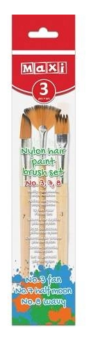 Набір пензликів, ворс нейлон (№ 3 віялова, 7 півмісяцем, 8 хвиляста)