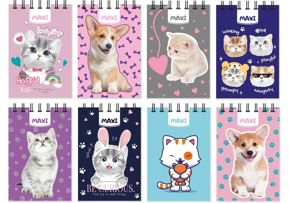 Блокнот А7, пластикова обкл., спіраль, 80 арк., клітинка MX26312