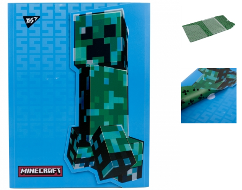 Папка-органайзер YES A4 з фігурним клапаном на липучці "Minecraft"