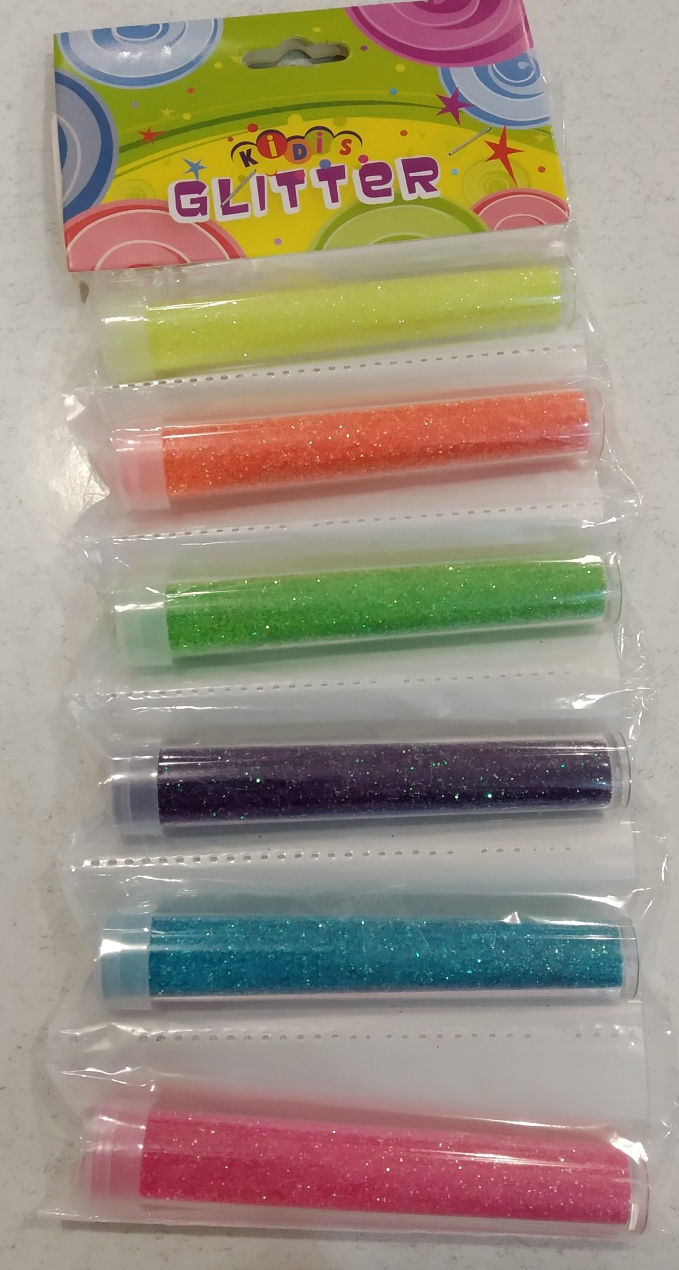 Набір для творчості 1990, глітери в пробірці асорти неон, 6 кол на стрічці
