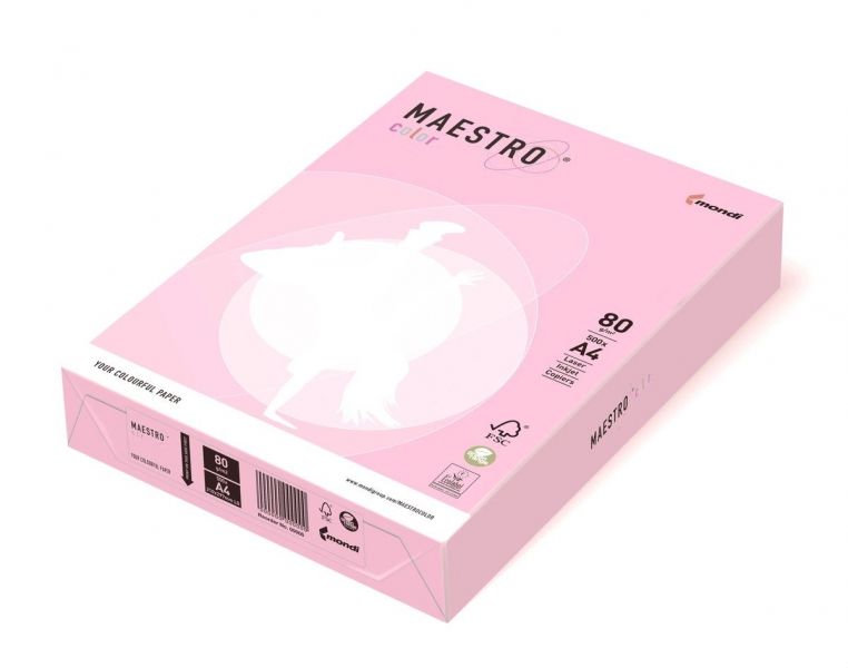 Папір кольоровий  А4 160 г/м 1арк  Maestro Color Pastell OPI74 Flamingo рожевий фламі