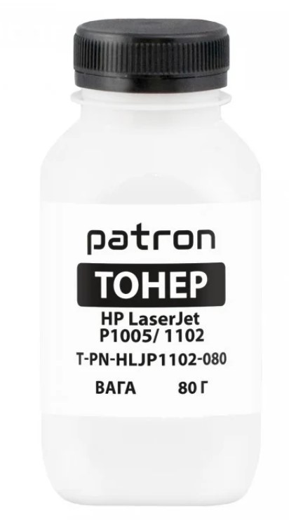 Увага !!! Ціна знижена! Бутилки запаяні, але вийшов строк придатності! Тонер HP LJ P1005/1505/M1120/M1522, Canon LBP-3010/3100/3250, 80 г, Patron (PN-HLJP1102-080)