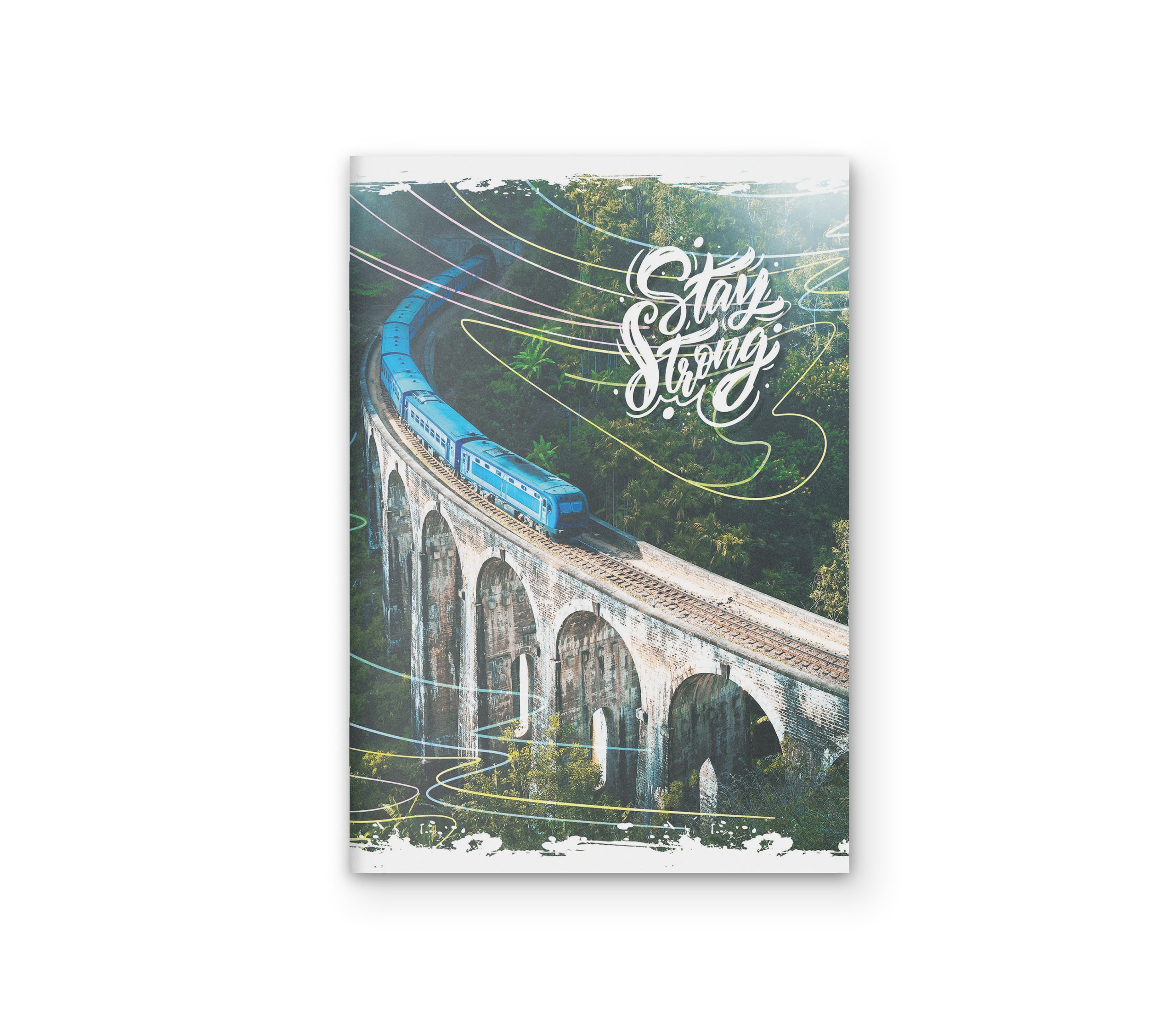 Книга канцелярська А4 96арк клітинка газет 1В2539 Міст з поїздом