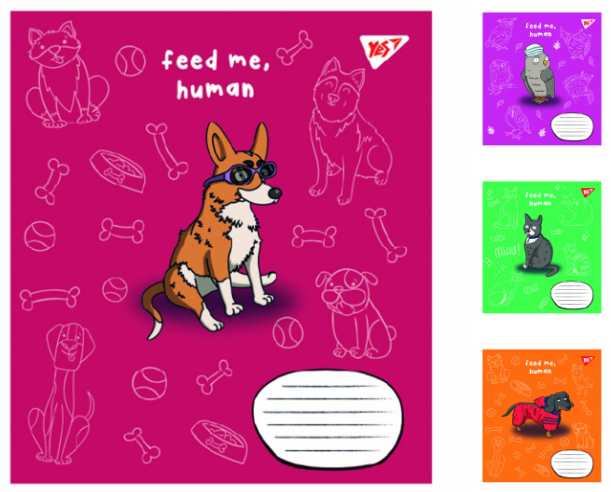 Зошит 18арк клітинка YES 766581 Feed me