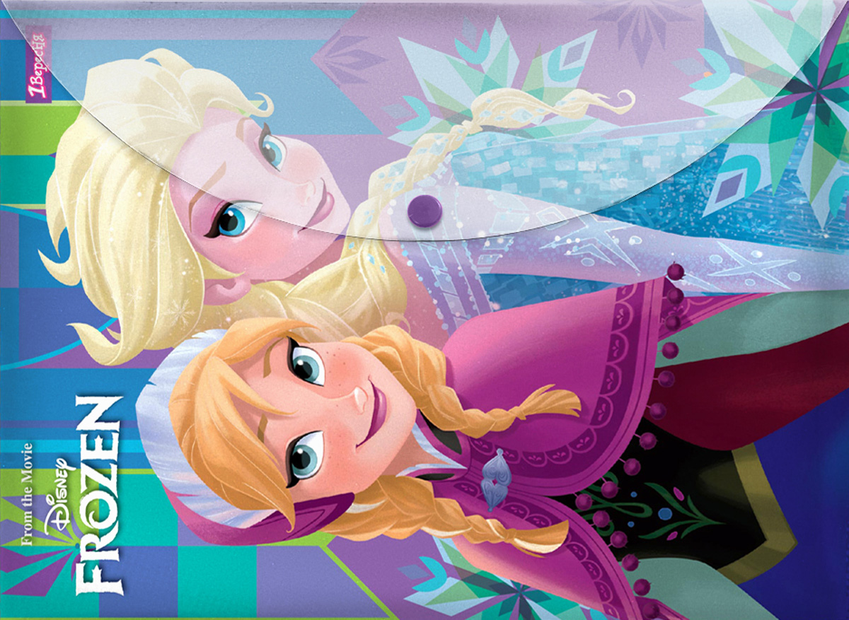 Папка-конверт 1Вересня на кнопке А4 "Frozen" 491620
