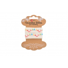 Бавовняна стрічка з малюнком "Святковий настрій", 2м