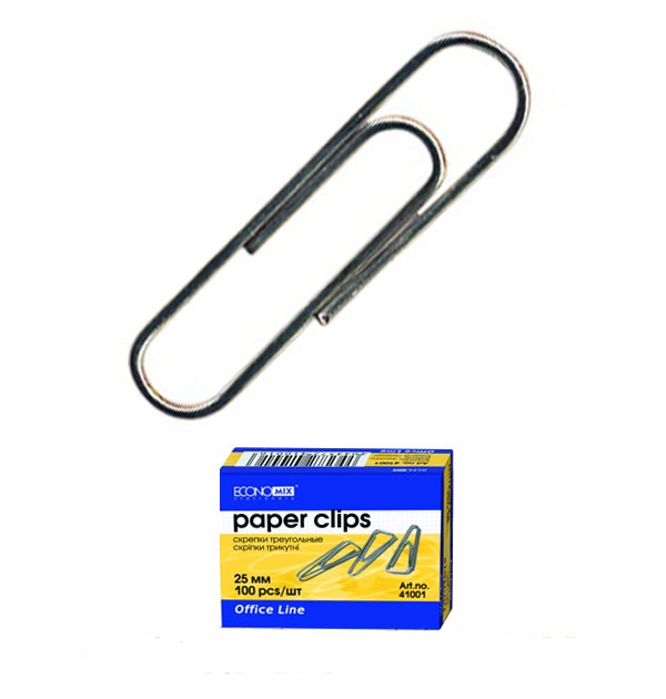 Скріпки нікельовані 50 мм 100шт круглі Economix E41010,