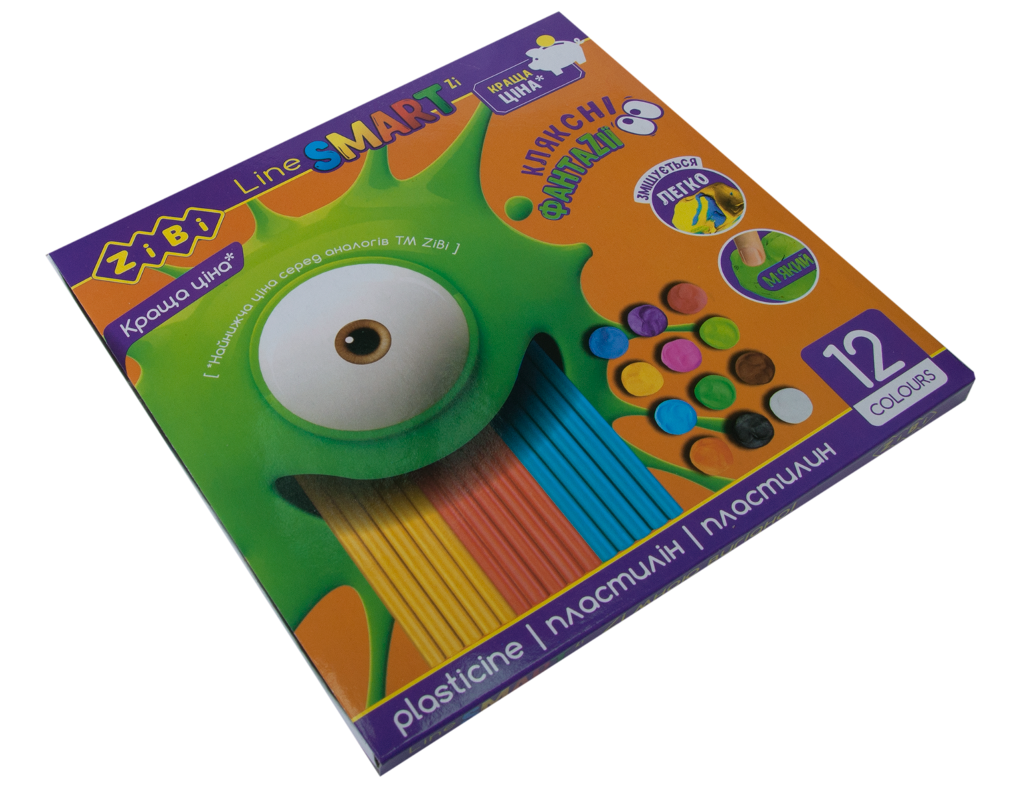 Пластилін 12 кольорів, 240 г ZB.6224