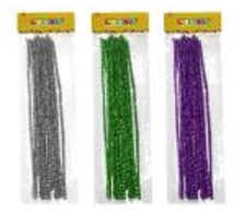 Сінельний дріт пухнастий з люрексом 30см, 24шт.в пачці 10341