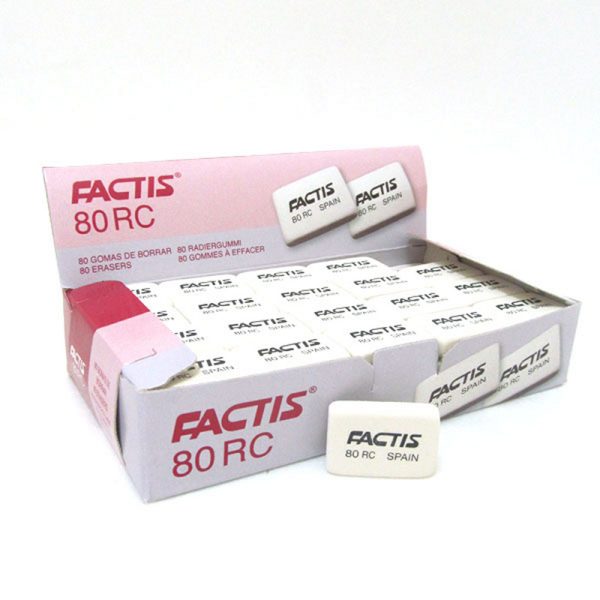 Гумка прямокутна біла "Factis" 2,8x1,9x0,7 см 80RC MILAN