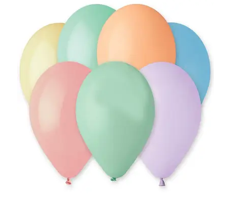 Кульки повітряні 10" пастель Gemar асорті макарун (25 см), 1 шт 02870
