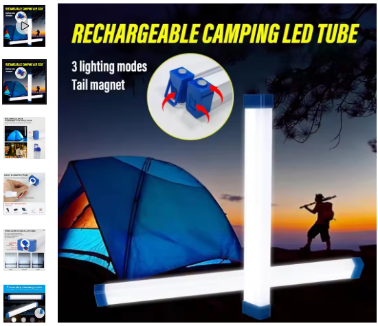 Лампа кемпінгова 17см  на магнітах Lamp LED 60Вт