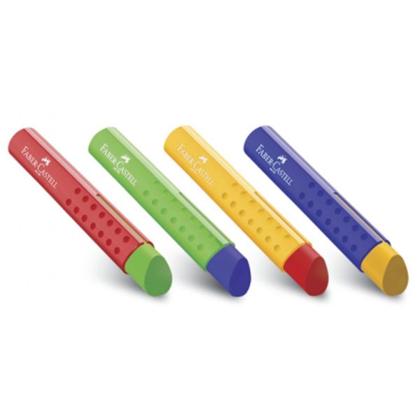 Гумка Faber_Castell 182334 TRI кольорова тригранна з пластиковим держаком