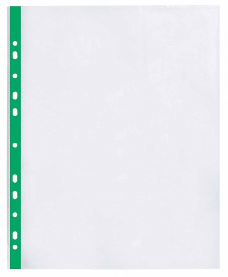 Файл А4+ глянцевый Optima, 40мкм, с зеленой лентой