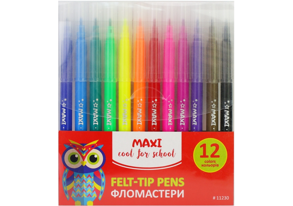 Фломастери круглі, 12 кольорів