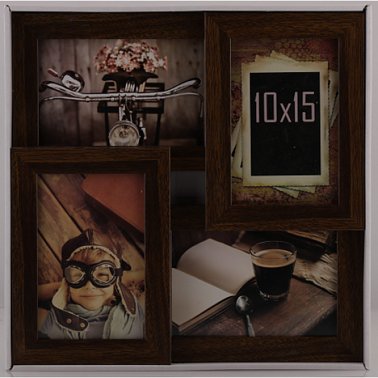Рамка колаж на 4 фото 10*15 Темне дерево