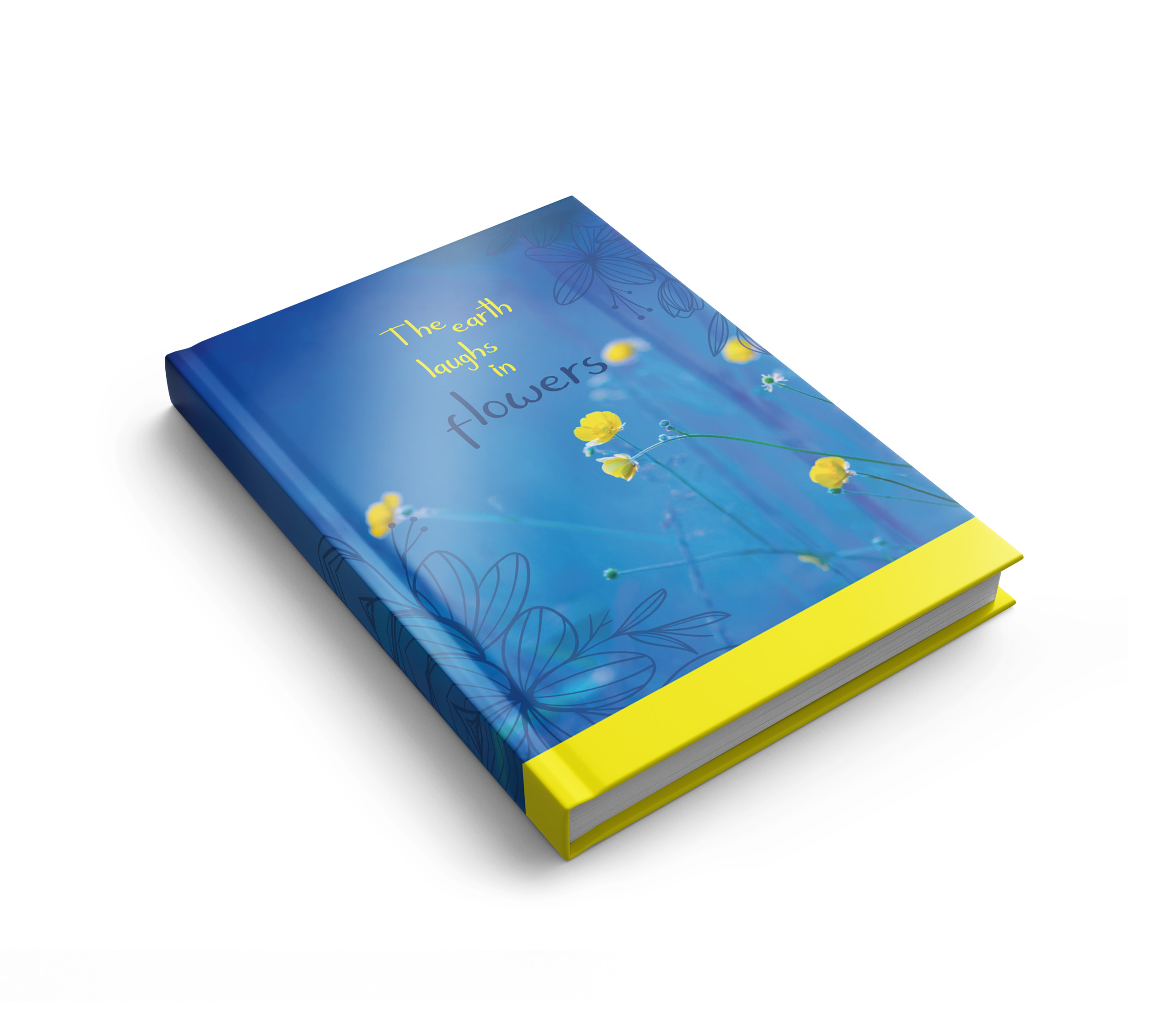 Блокнот АРКУШ А6, клітинка, 160 арк, лам. тв, 1В2477, Блакитно-жовті квіти, 1/10