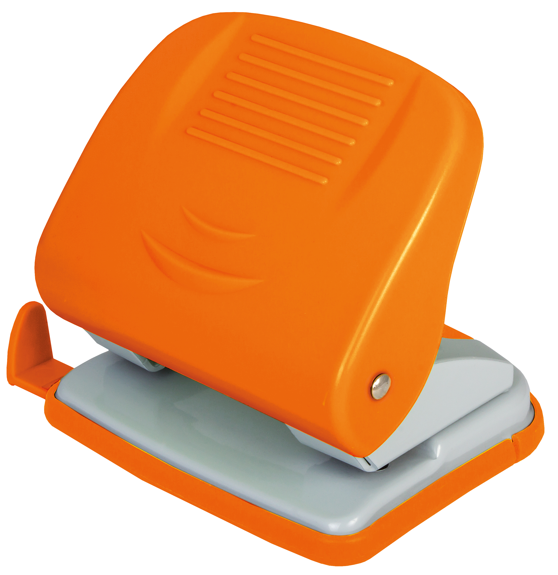 Діркопробивач до 30 арк., Economix E40135-06, пластиковий корпус, з лінійкою, помаранчевий