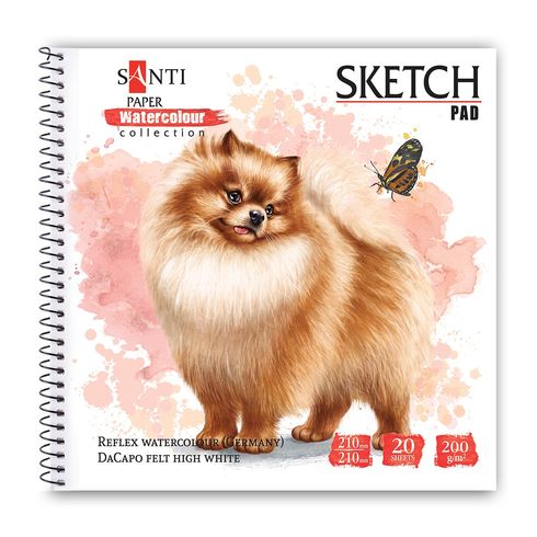 Альбом для акварелі SANTI "Animals", 210*210 мм, "Paper Watercolour Collection", 20арк