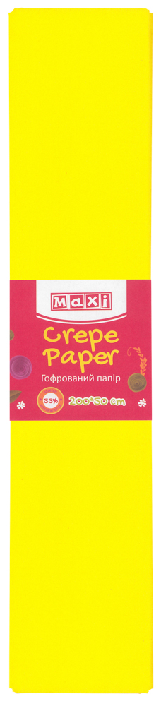 Папір гофрований 55%, 50х200см, жовтий MX61615-05