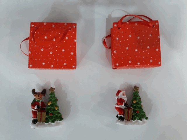 Сувенір керамічний в сумці Дід М.,Олень,Сніг.,Вед.з ялинкою 15Р-18500