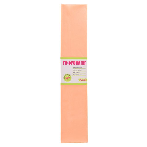 Папір гофрований 1Вересня персиковий 55% (50 см * 200 см)