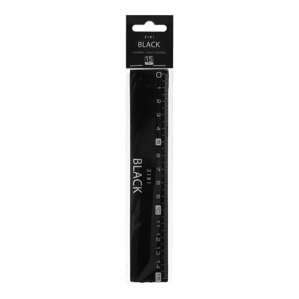 Лінійка пластикова 15см, BLACK,в блістері ZB.5615