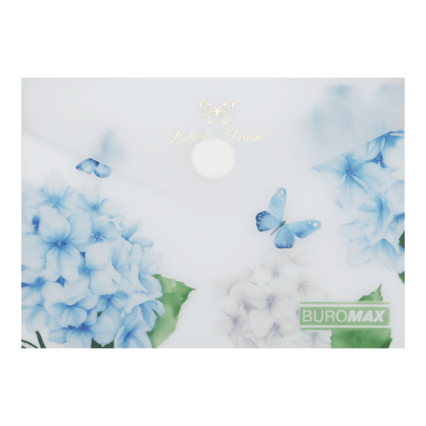 Папка-конверт на кнопці ARABESKI, А7,  матовий напівпрозорий, пластик, прозорий BM.3923-00