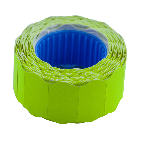 Цінник 22*12мм (500шт, 6м), фігурний, зовнішня намотка, жовтий BM.282201-08